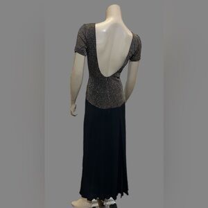 Andrea Polizzi for Rex Lester Elegant and Sexy Black and Gold Backless Dress